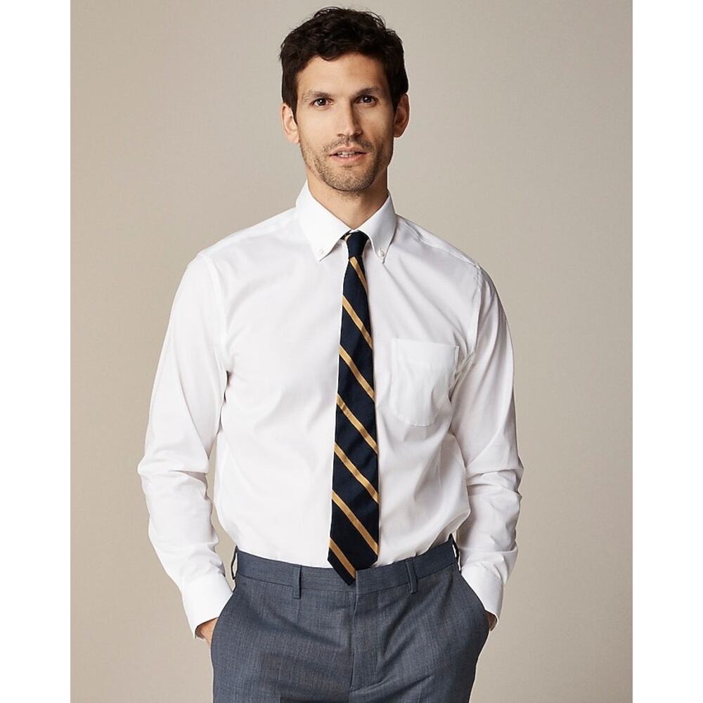 J.Crew Bowery White Wrinkle Free Slim Dress Shirt XL NWT